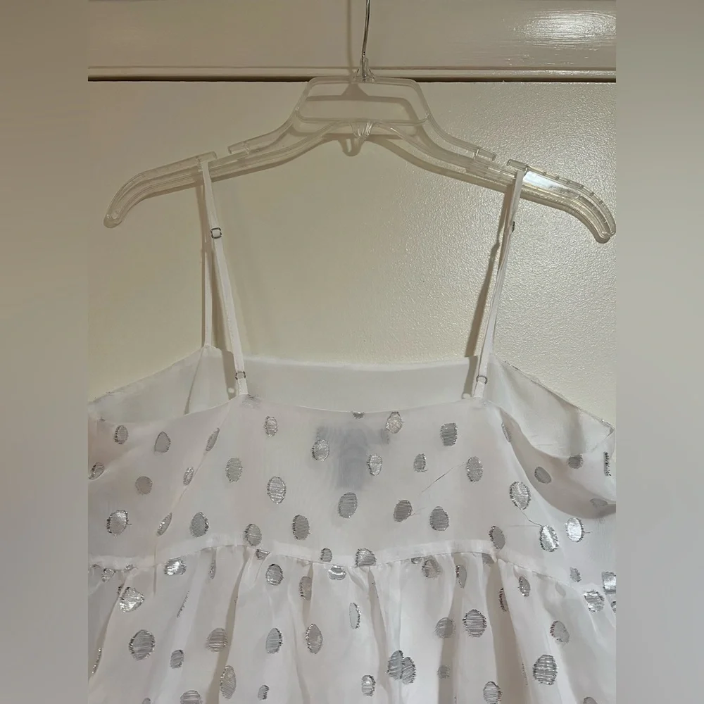 Silver Sparkles and White Game Day Dress - Picture 2 of 7